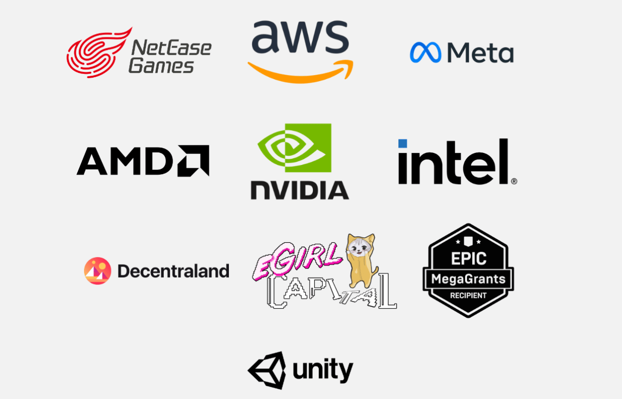 Decentraland, Epic,Unity, AWS, NetEase Games, Intel, Meta, AMD, eGirlCapital, Nvida and more